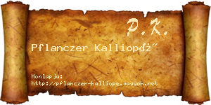 Pflanczer Kalliopé névjegykártya